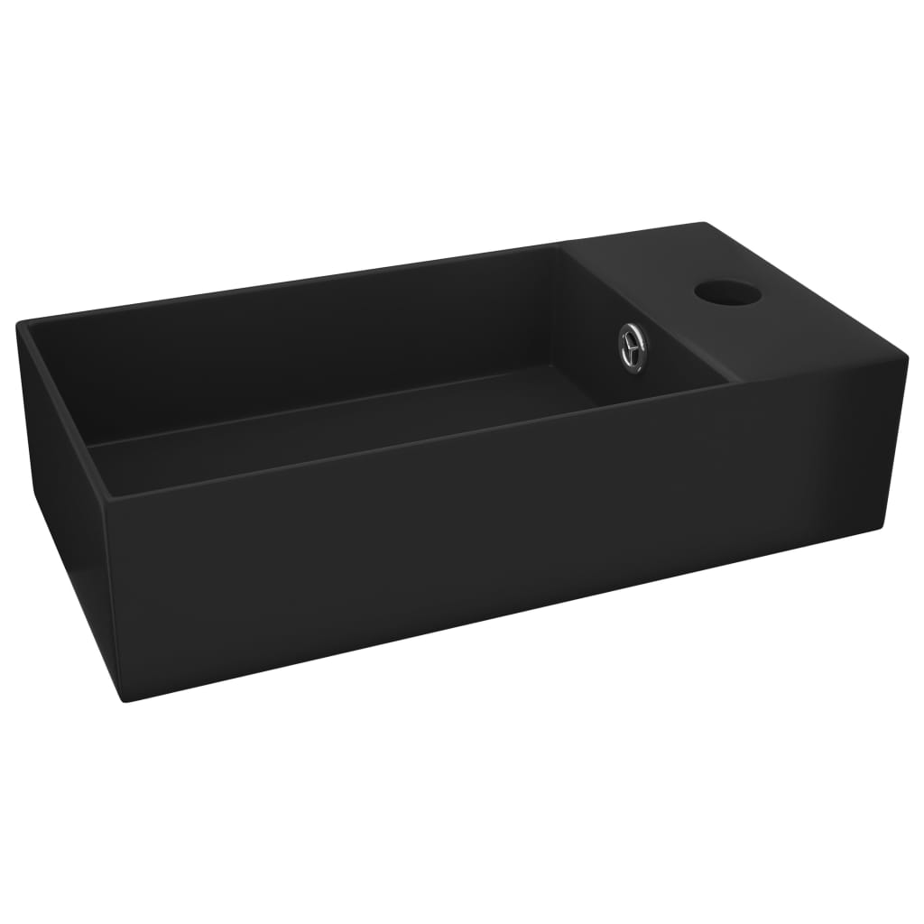 Lavatório - lavabo - pia de banheiro wc c/ extravasamento cerâmica preto mate