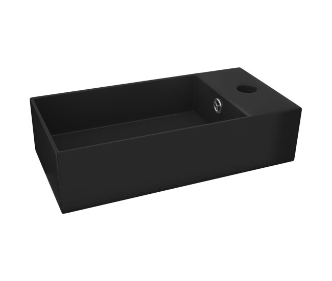 Lavatório - lavabo - pia de banheiro wc c/ extravasamento cerâmica preto mate