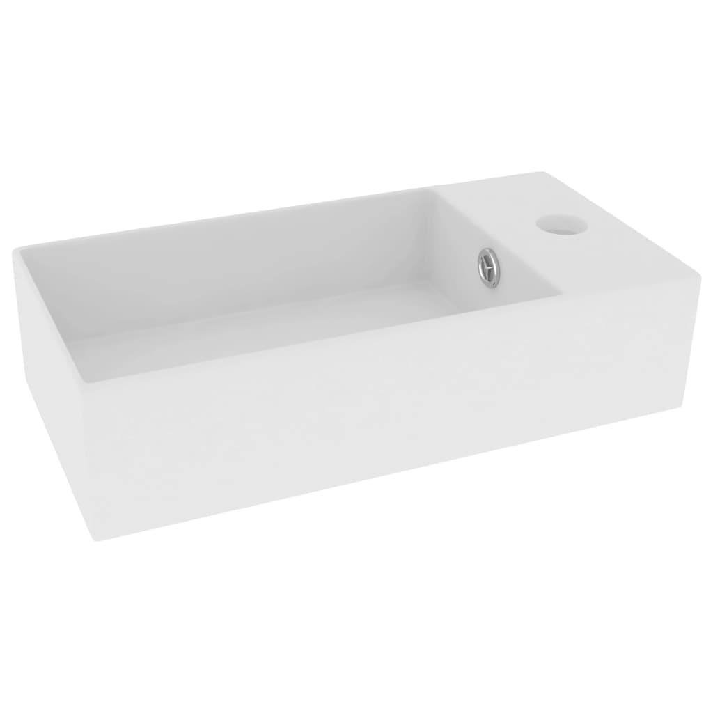 Lavatório - lavabo - pia de banheiro wc c/ extravasamento cerâmica branco mate
