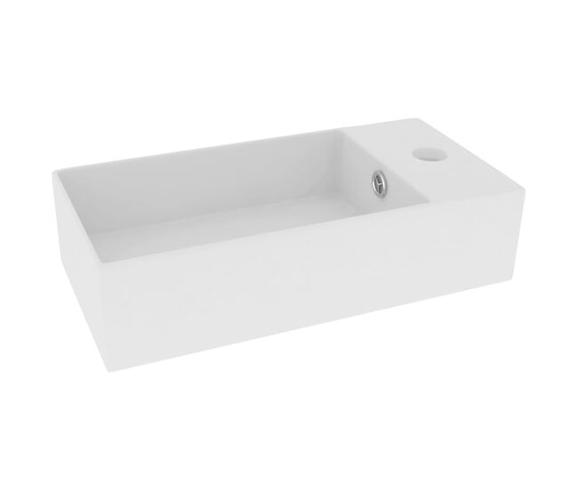 Lavatório - lavabo - pia de banheiro wc c/ extravasamento cerâmica branco mate
