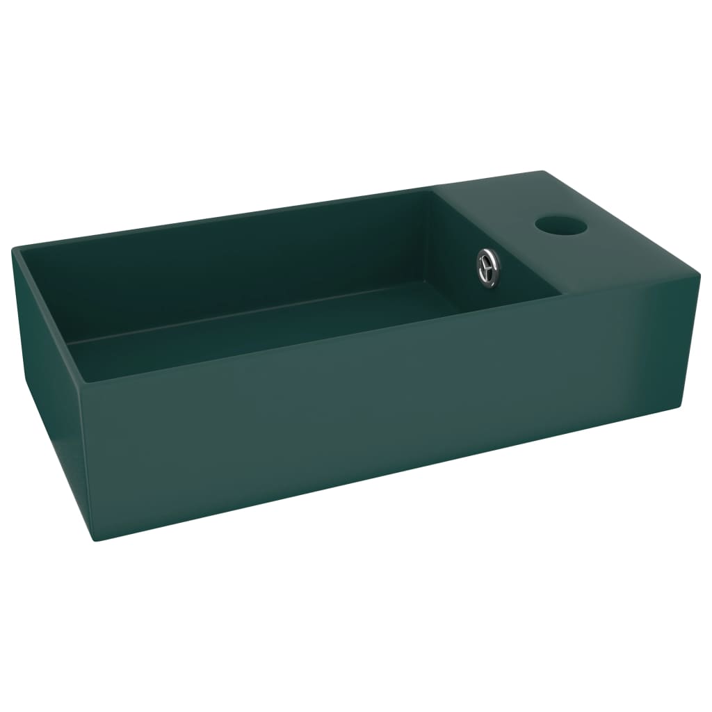 Lavatório - lavabo - pia de banheiro wc c/ extravasamento cerâmica verde-escuro
