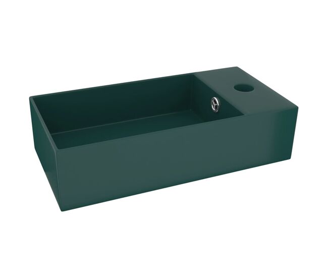 Lavatório - lavabo - pia de banheiro wc c/ extravasamento cerâmica verde-escuro