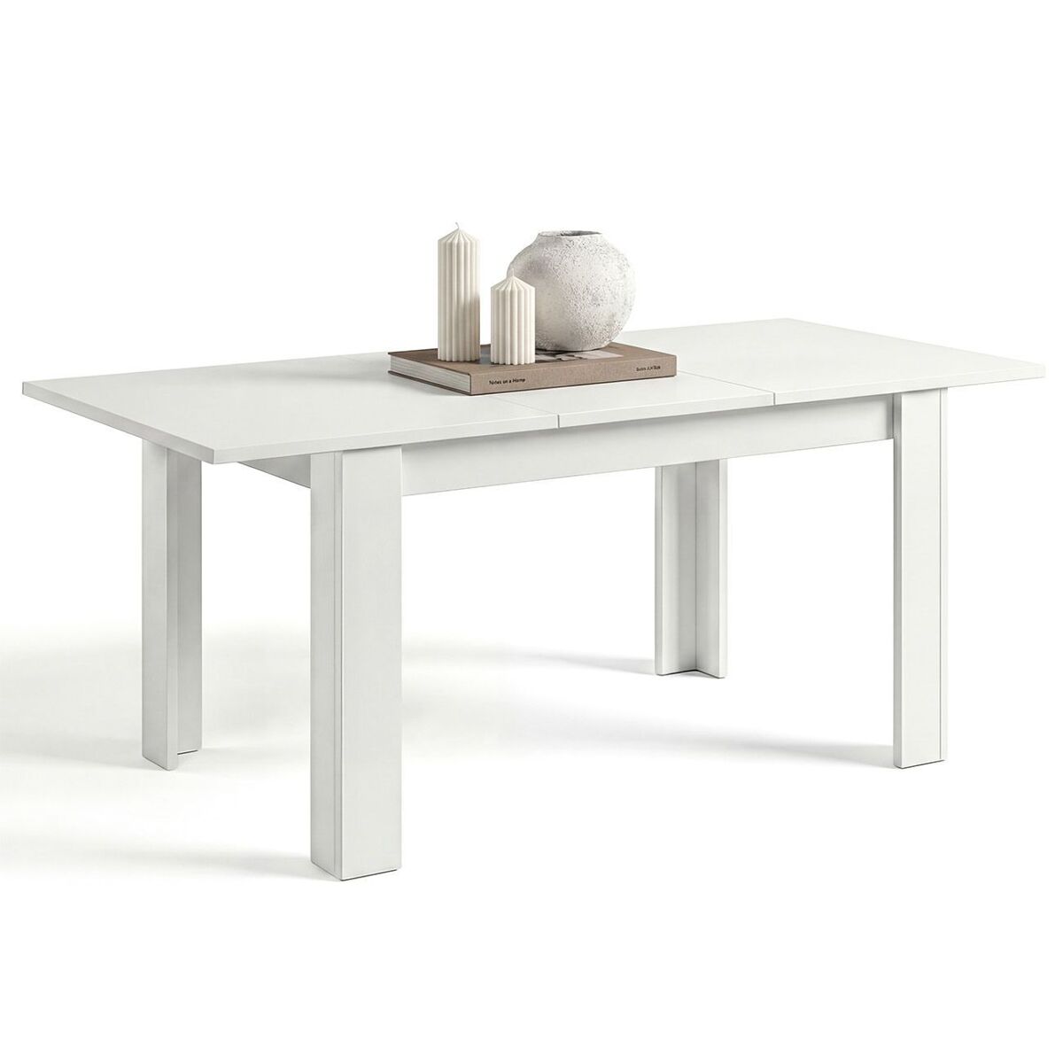 Duehome Mesa De Comedor Extensible Danna Artik White ( Mate) 123 X 78 X 75 Cm Branco