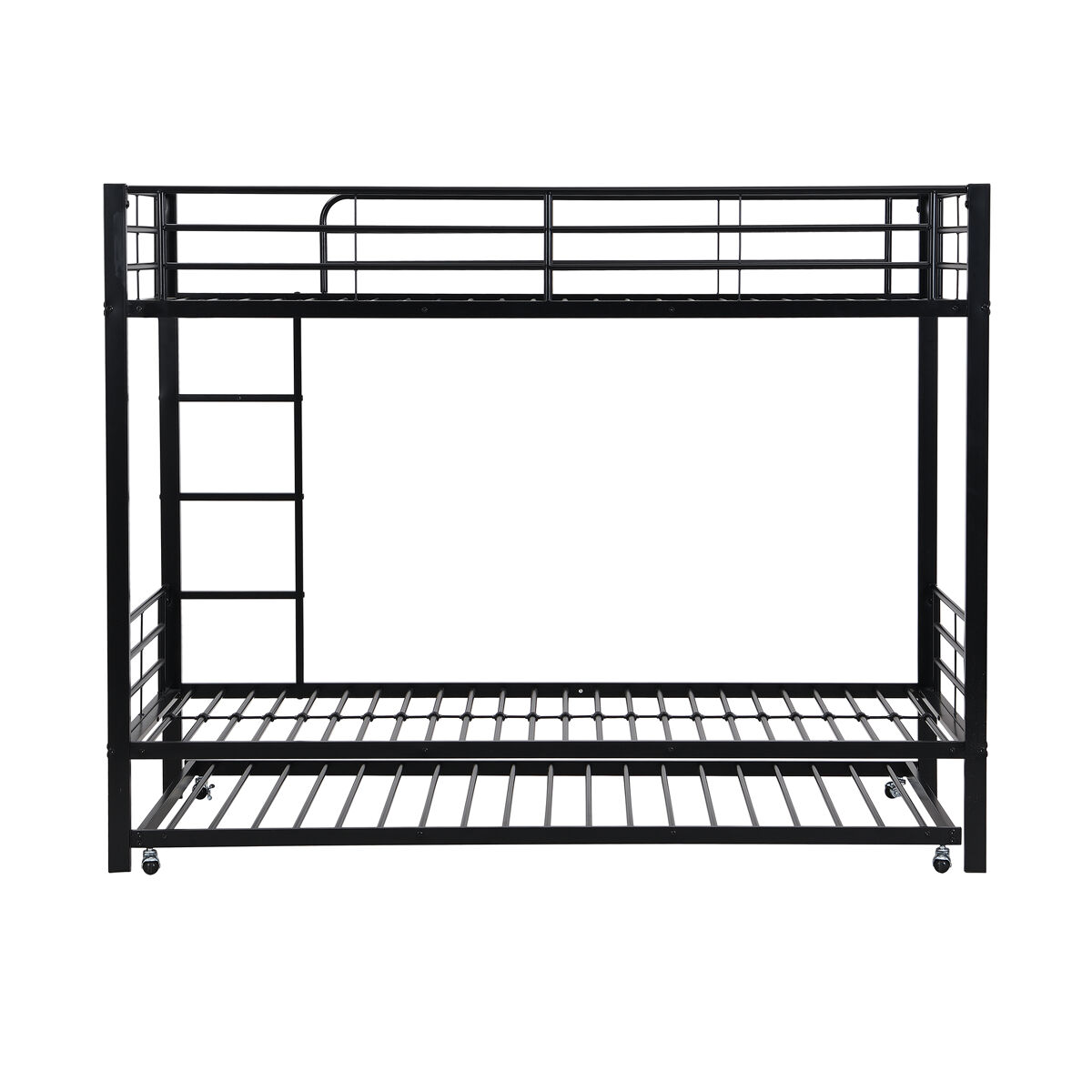 Beliche em ferro forjado 90x200 cm - com cama com gavetão 90x190 cm - preto
