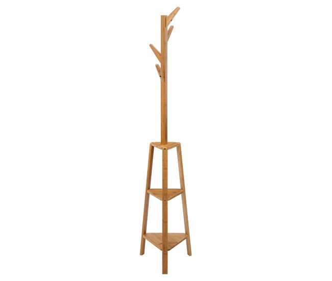 Cabide de pé bam com 4 cabides, marrom, 177 cm