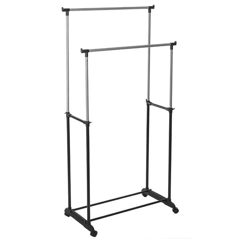 Cabide duplo extensível preto 160x80 cm