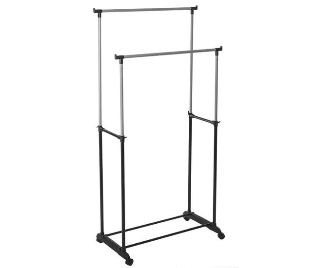Cabide duplo extensível preto 160x80 cm