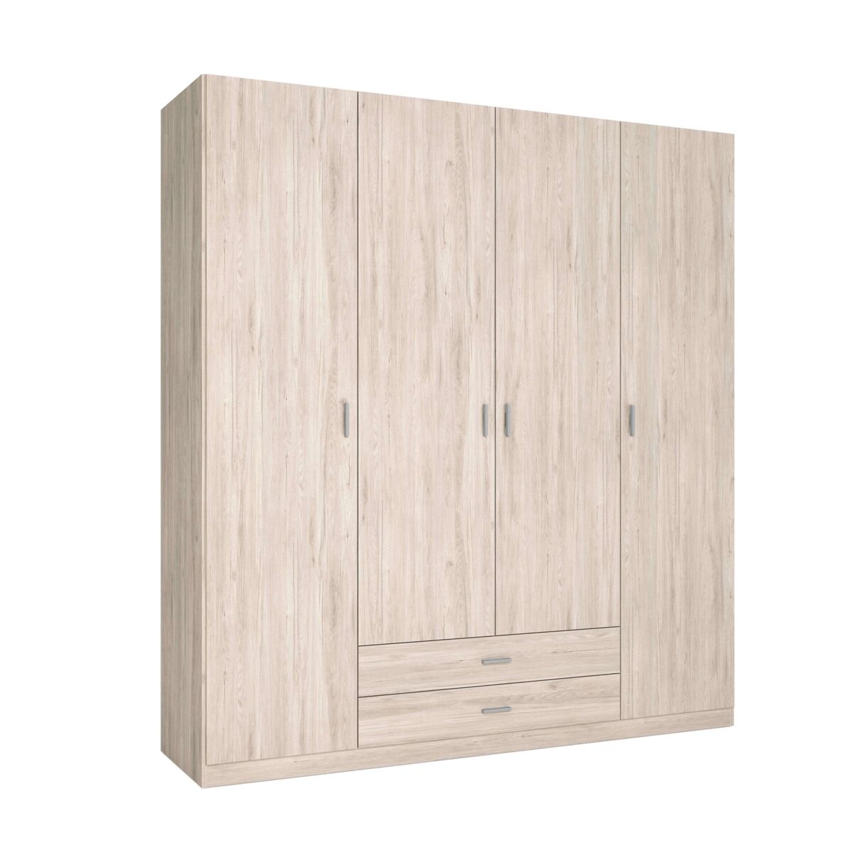 Guarda-roupa roma com 4 portas e 2 gavetas, guarda-roupa de quarto, cor sahara, móvel moderno, 200x215 cm