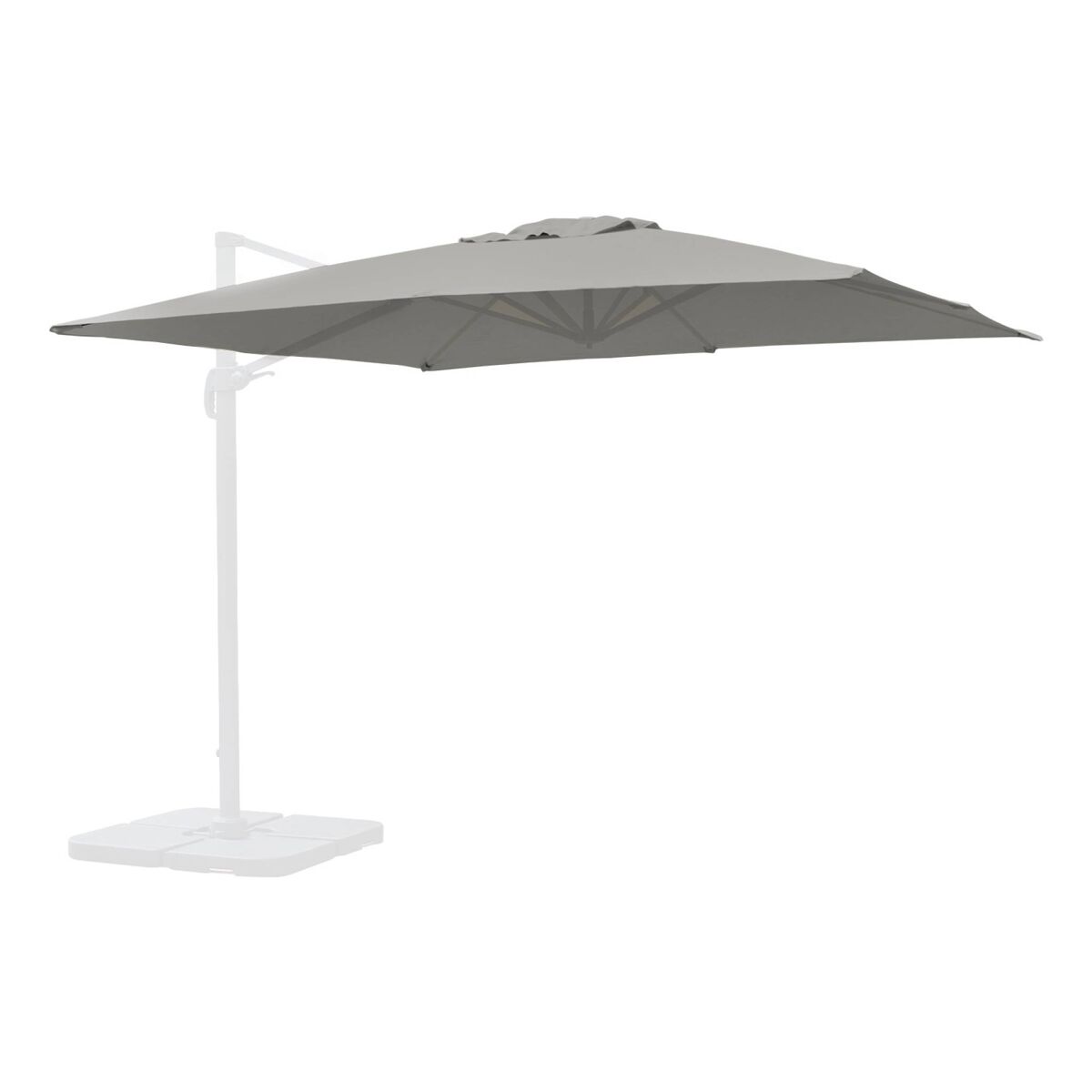 3x3m cobertura guarda-sol quadrada offset, lona para guarda-sol falgos, cinza, 296x296x296 cm