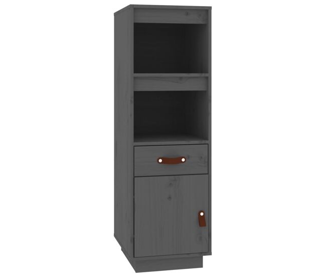 Vidaxl aparador alto 34x40x108,5 cm pinho maciço cinza