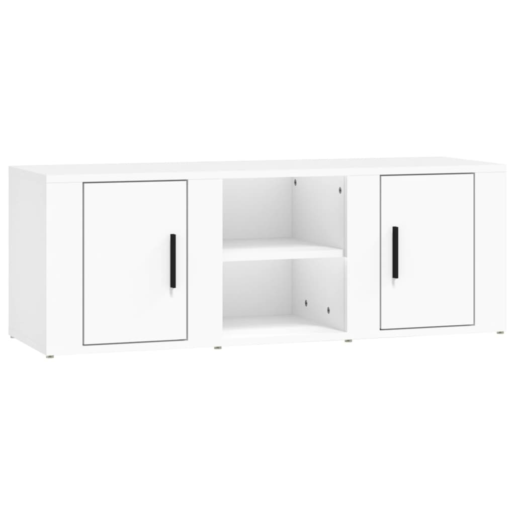 Móvel p/ tv, armário de tv 100x31,5x35 cm derivados de madeira branco