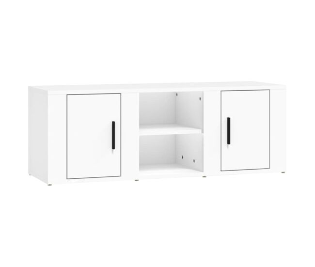 Móvel p/ tv, armário de tv 100x31,5x35 cm derivados de madeira branco