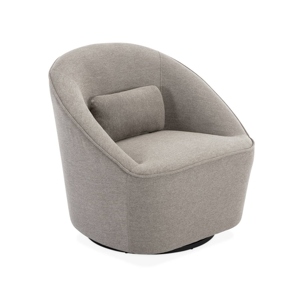 Poltrona giratória 360º com almofada, tecido, lana, gris bege, 80x73x77 cm