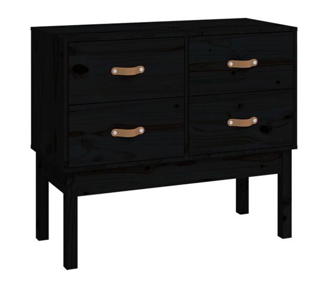 Vidaxl mesa consola 90x40x78 cm madeira de pinho maciça preto