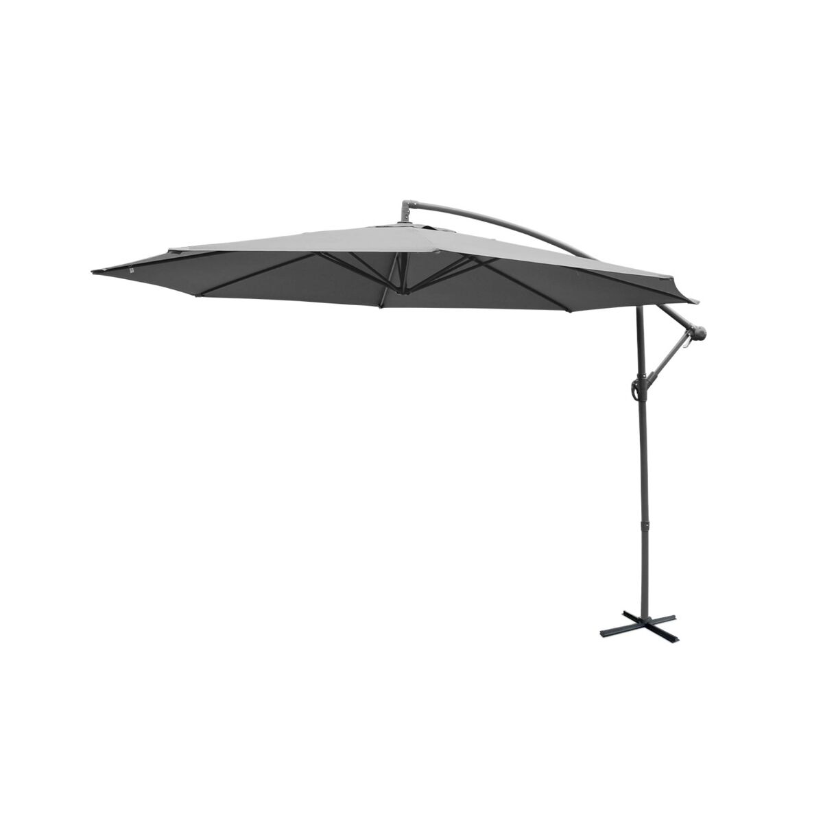 Guarda-sol redondo offset 350cm, hardelot, cinza, 350x350x250 cm