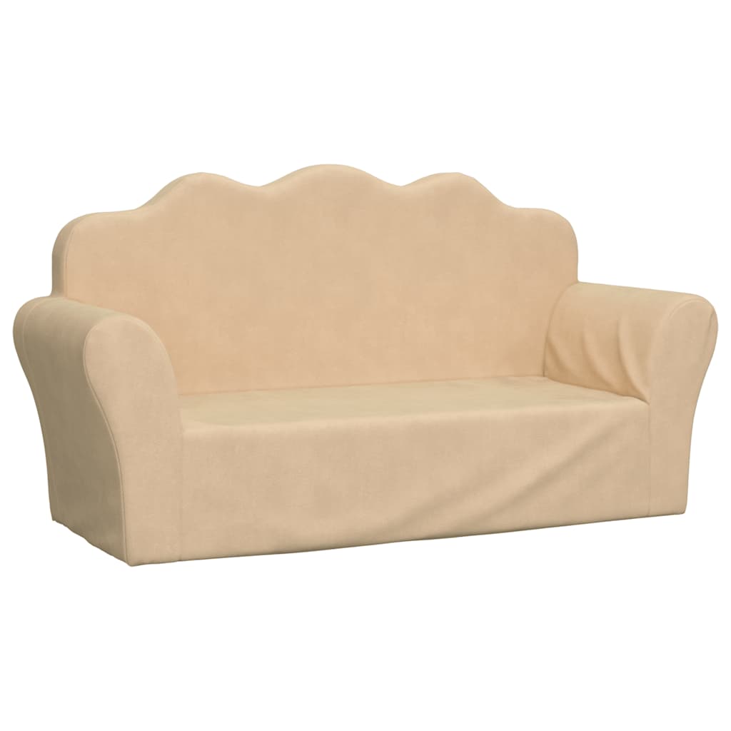 Sofá infantil - sofá para crianças 2 lugares peluche macio creme
