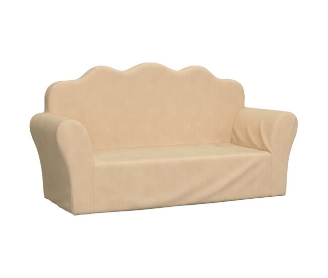 Sofá infantil - sofá para crianças 2 lugares peluche macio creme