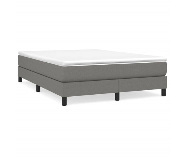 Cama de casal - estrutura de cama sem colchão 140x190 cm tecido cinzento-escuro