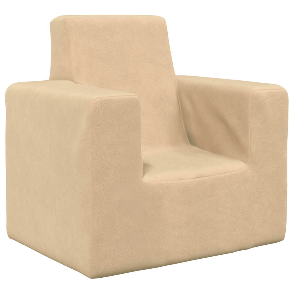 Sofá infantil - sofá para crianças pelúcia macia cor creme