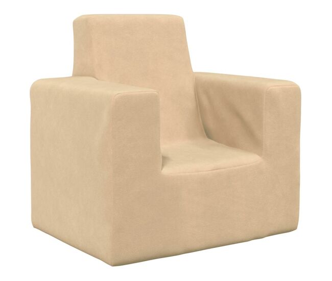 Sofá infantil - sofá para crianças pelúcia macia cor creme