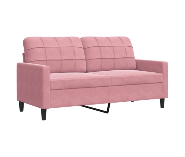 Sofá de 2 lugares - sofá fixo veludo 140 cm rosa
