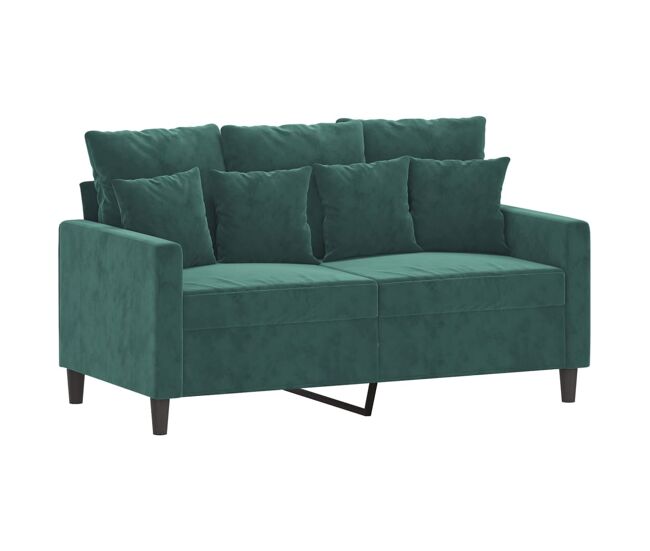 Sofá de 2 lugares - sofá fixo 120 cm veludo verde-escuro