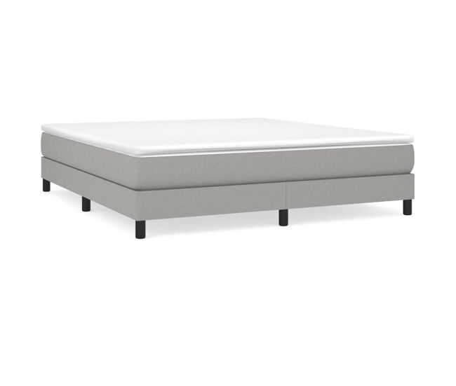 Cama de casal - estrutura de cama sem colchão 180x200 cm tecido cinzento-claro