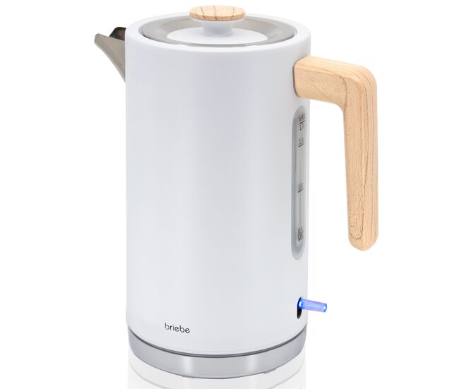Briebe kt1165wht nordic bouilloire électrique 1,7 l sem bpa, base 360°, controlador strix, desligamento automático, 2200, blanc