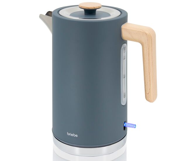 Briebe kt1165gry nordic bouilloire électrique 1,7 l sem bpa, base 360°, controlador strix, desligamento automático, 2200, gris