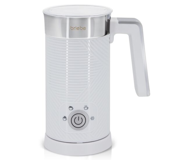 Briebe mf1172wht elegance batedor de leite elétrico 4 em 1, aquecedor, espuma quente/frio 130ml, leite quente 300ml, 500, branco