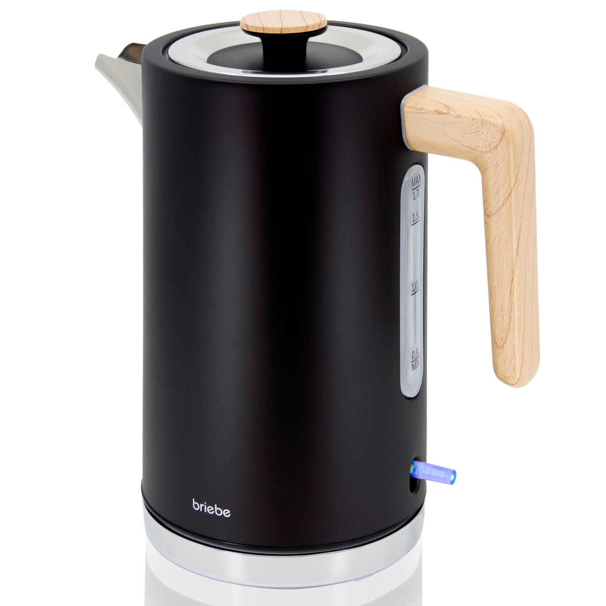 Briebe kt1165blk nordic bouilloire électrique 1,7 l sem bpa, base 360°, controlador strix, desligamento automático, 2200, noir