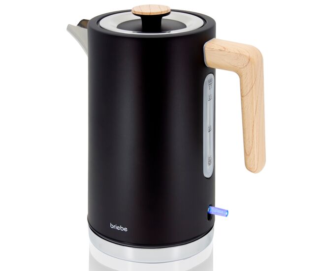 Briebe kt1165blk nordic bouilloire électrique 1,7 l sem bpa, base 360°, controlador strix, desligamento automático, 2200, noir