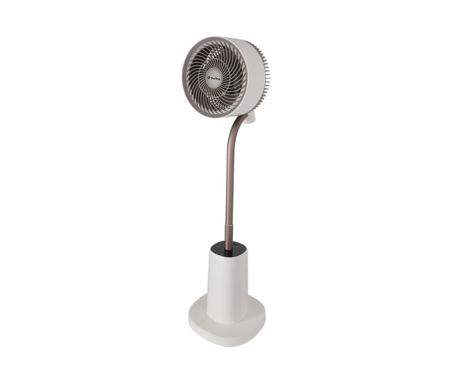 Ventilador de chão com motor dc e luz ambiente. com função eco (regula a velocidade em função da temperatura), temporizador até 9h e movimento 3d.