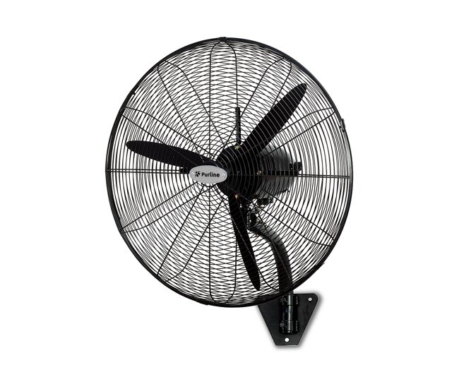 Ventilador industrial de parede 230w com pás de alumínio. 3 velocidades. 230w. diâmetro das pás: 75cm. corpo metálico. oscilação horizontal automática de 90?