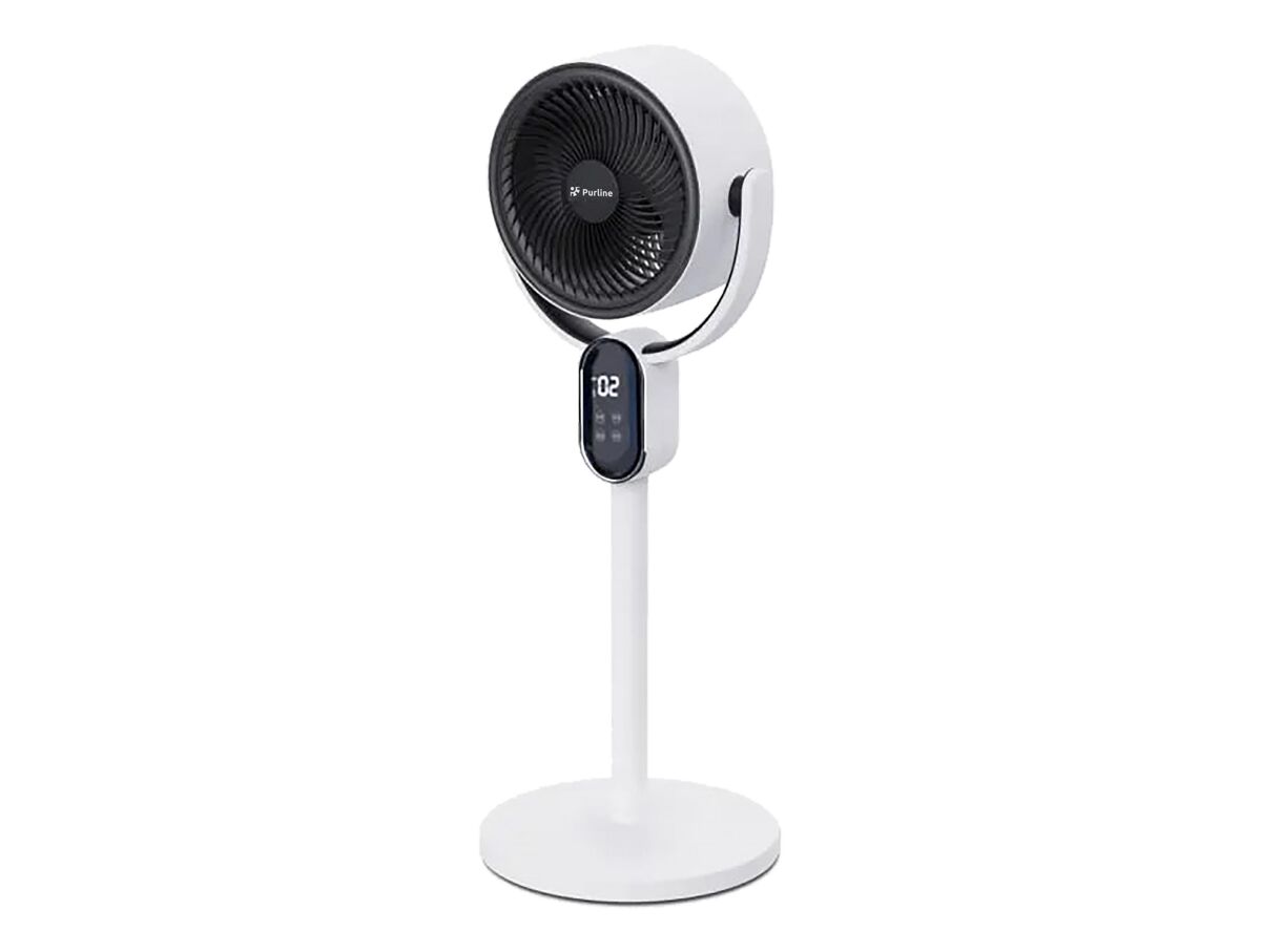 Ventilador digital de chão e de mesa duas formas de utilização: como ventilador de chão ou de mesa. controlo eletrónico. painel tátil led. 40w. 3