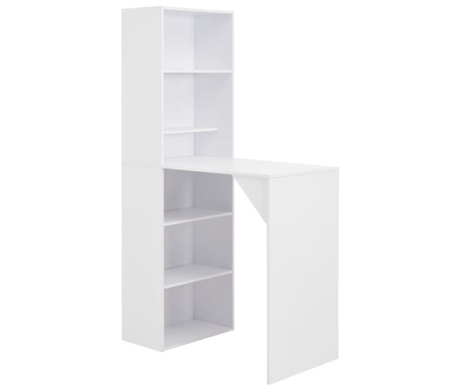 Vidaxl mesa de bar com armário 115x59x200 cm branco