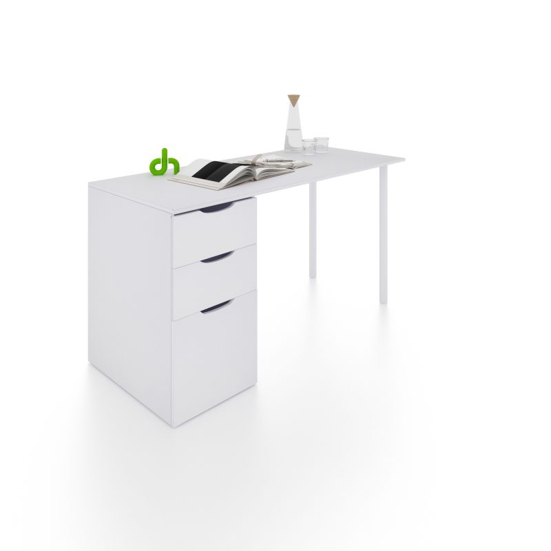 Duehome Mesa De Escrita Luma Artik White ( Mate) 138 X 74 X 60 Cm Branco