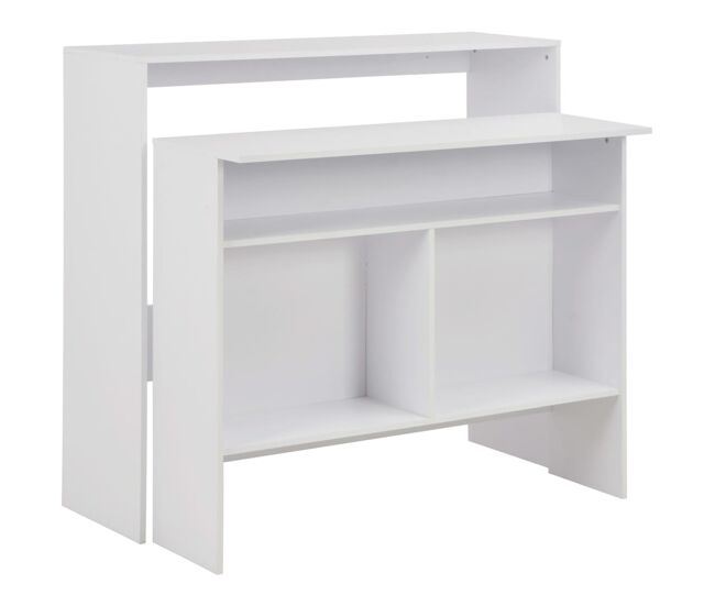 Vidaxl mesa de bar com 2 tampos branco 130x40x120 cm