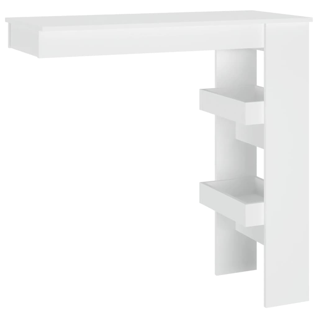 Vidaxl mesa de bar p/ parede 102x45x103,5 cm derivados madeira branco