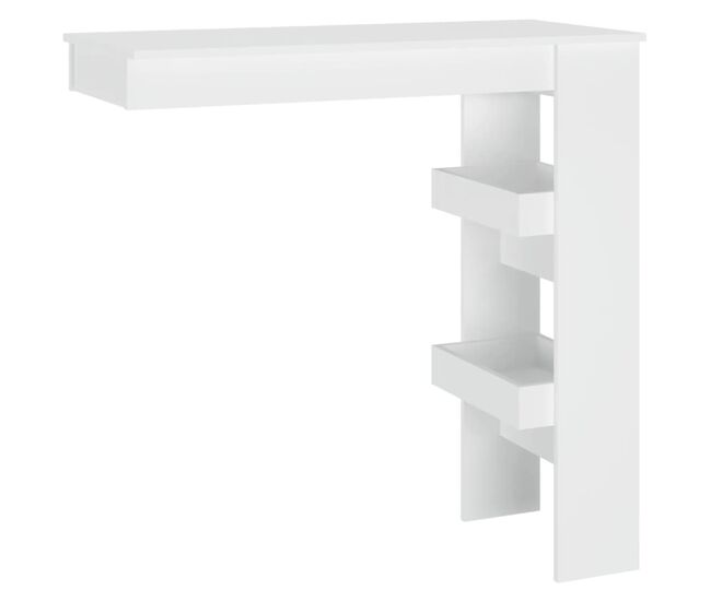 Vidaxl mesa de bar p/ parede 102x45x103,5 cm derivados madeira branco