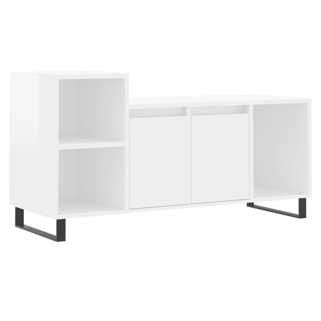 Móvel para tv - móvel de tv - armário de tv 100x35x55 cm derivados madeira branco brilhante