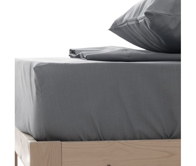 Lençol ajustado lisa design cinza cinza cama 180cm (180x200cm) donegal collections