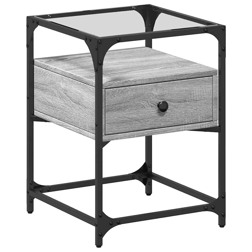 Soluna Home - Mesitas De Noche Kirsi Madera 40 X 40 X 55 Cm Cinza