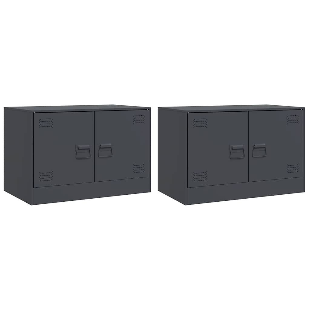 Móveis de tv - armários tv 2 pcs 67x39x44 cm aço antracite