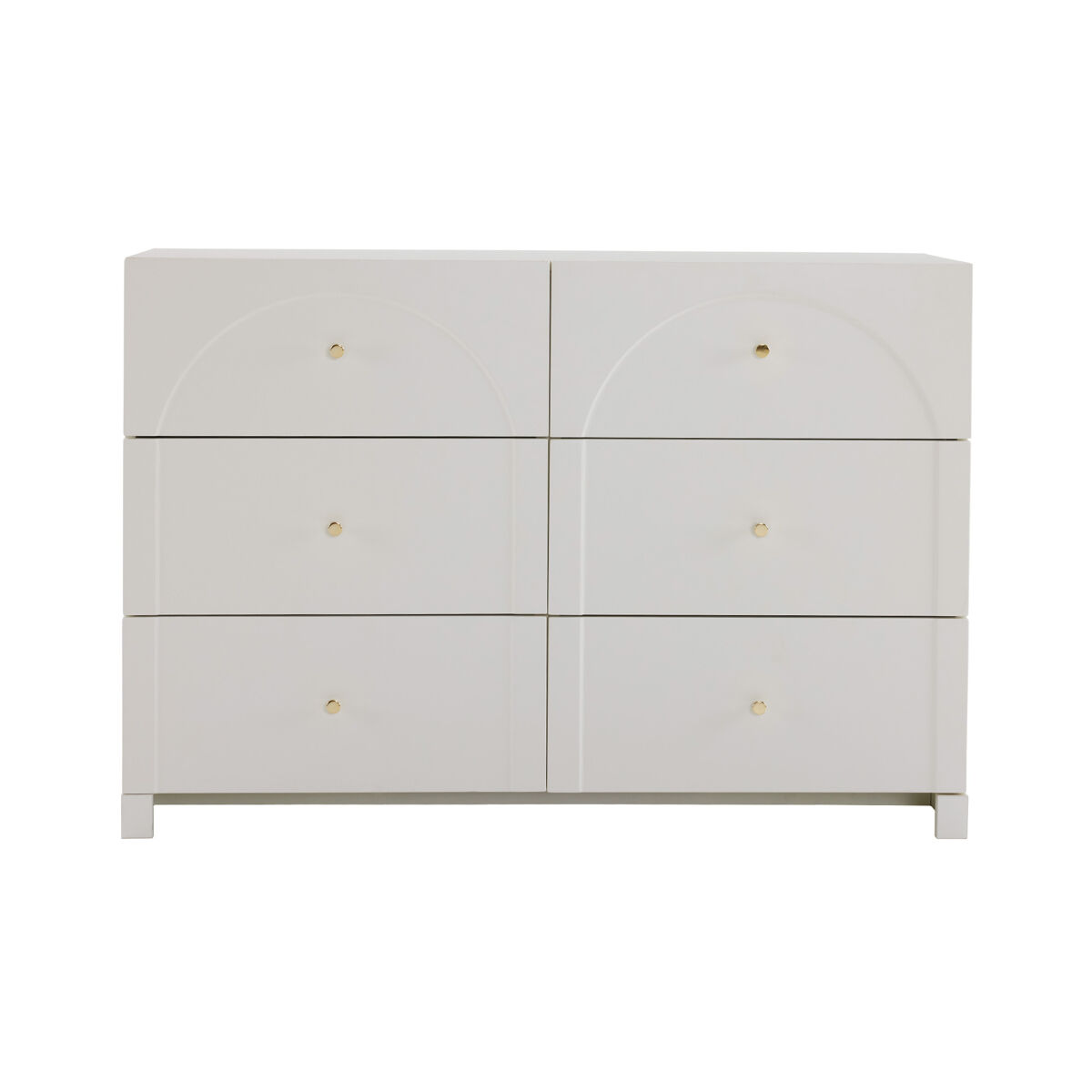Aparador moderno - 6 portas com puxadores metálicos - branco