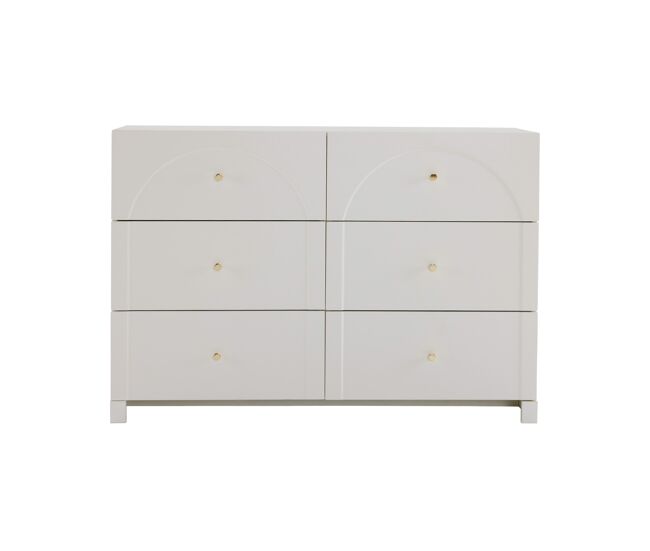 Aparador moderno - 6 portas com puxadores metálicos - branco