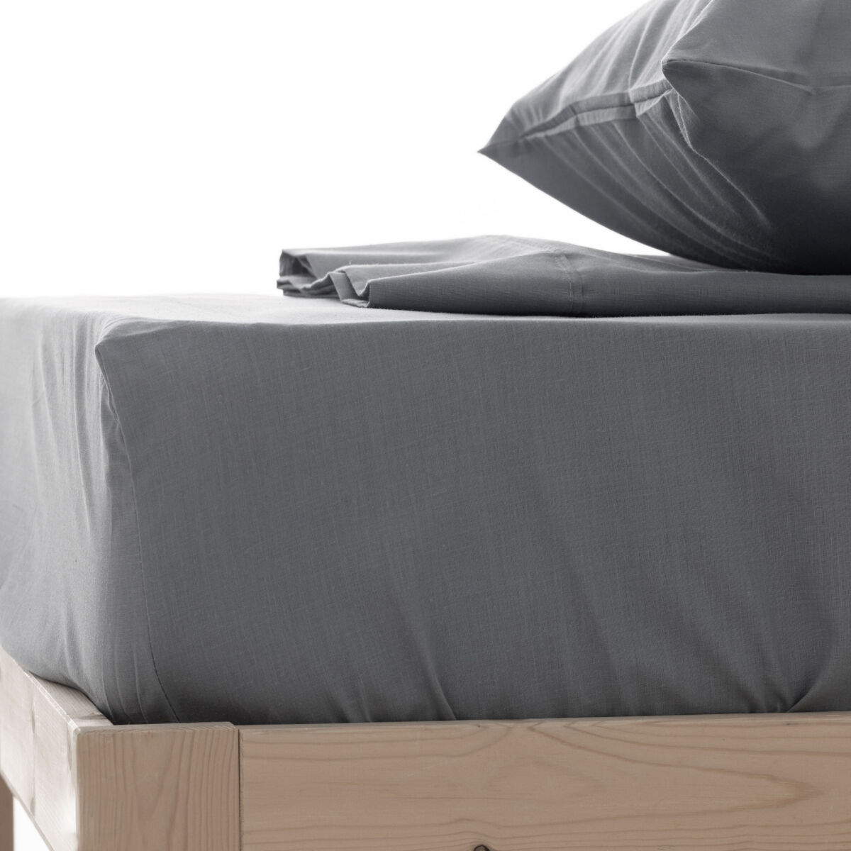 Lençol ajustado lisa design cinza cinza cama 105cm (105x200cm) donegal collections