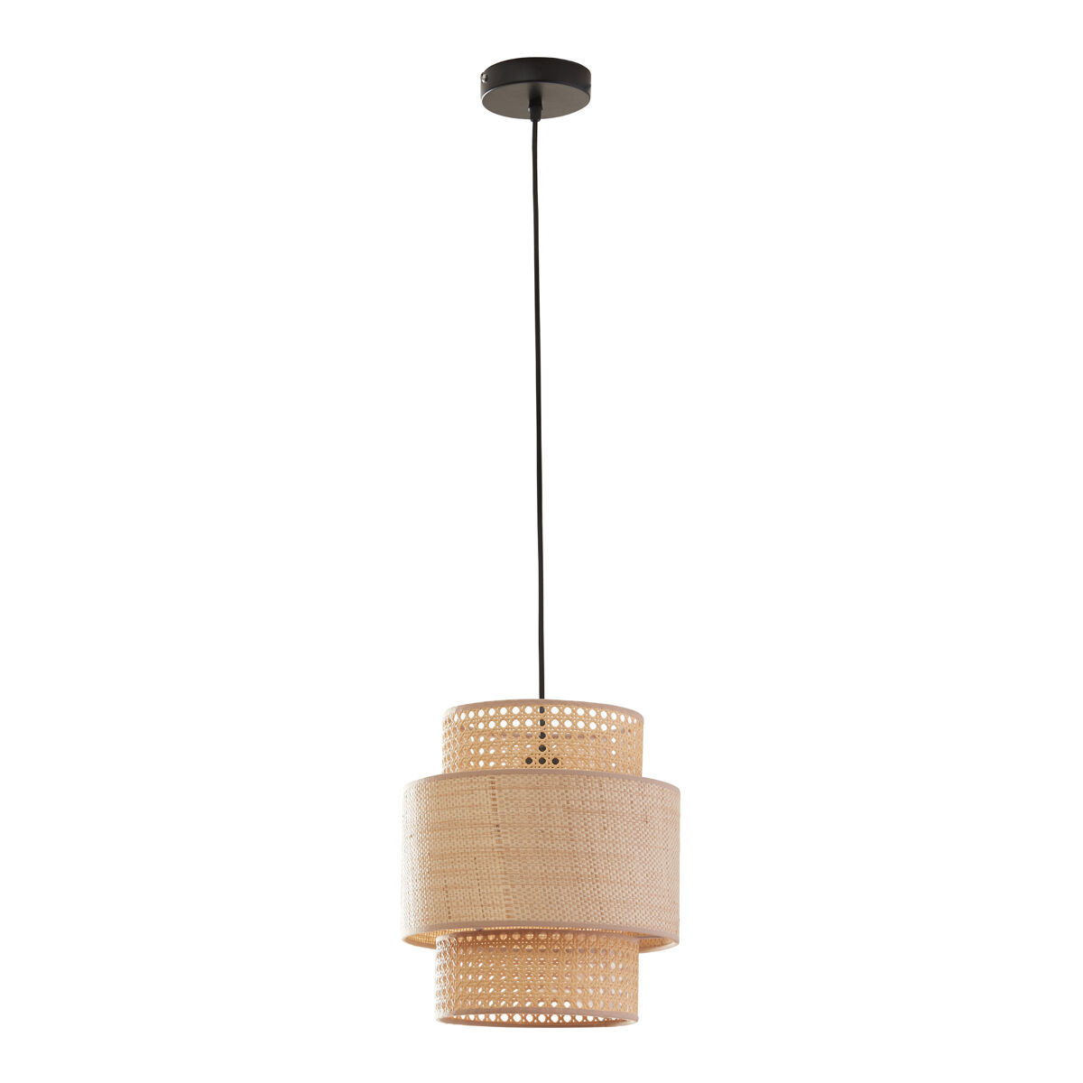 Candeeiro suspenso biggar de 1 luz 170 cm de altura aspeto de rotim / padrão de vime