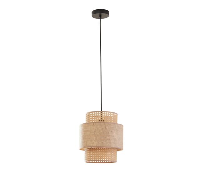 Candeeiro suspenso biggar de 1 luz 170 cm de altura aspeto de rotim / padrão de vime