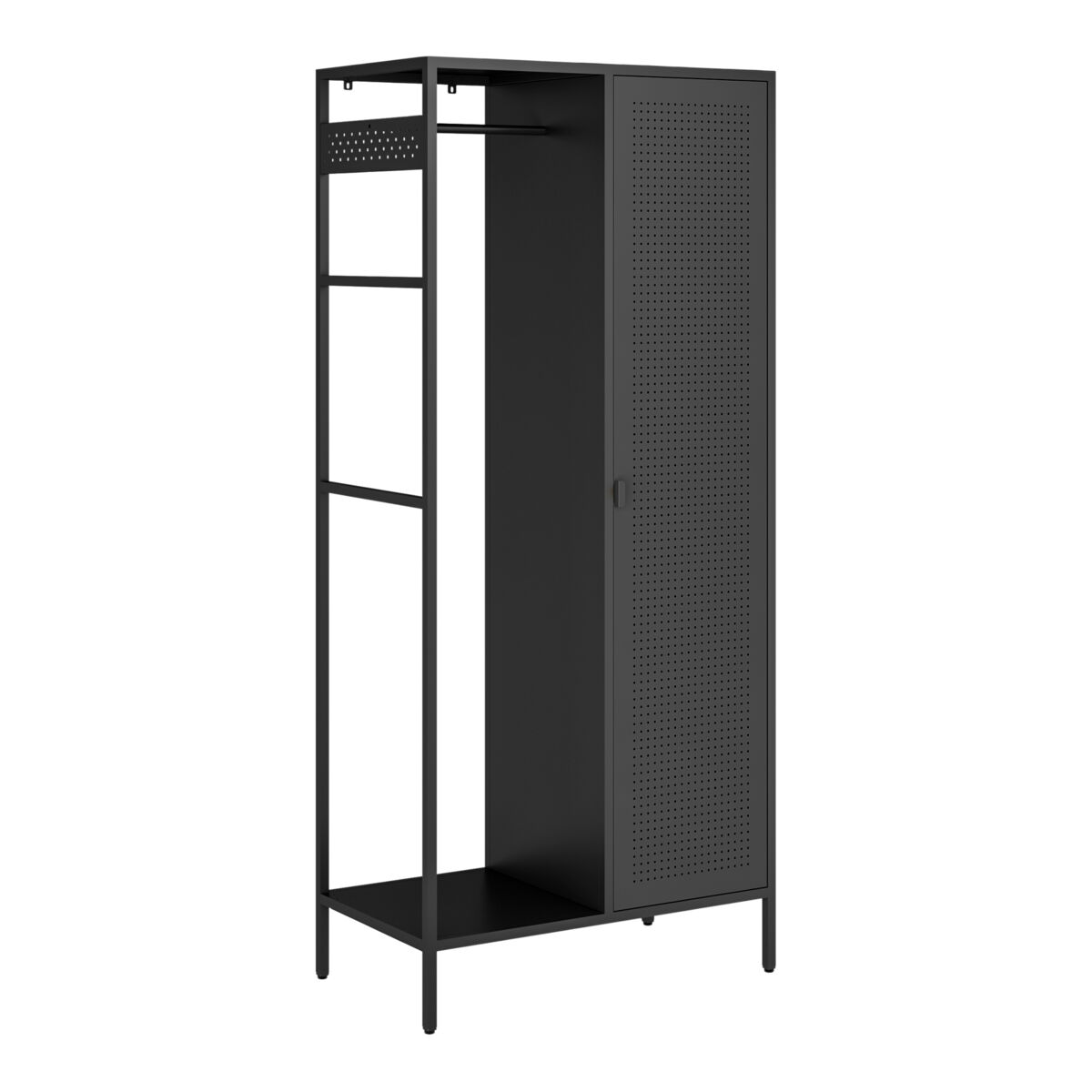 Roupeiro puumala 180x80x45 cm em metal - preto [en.casa]